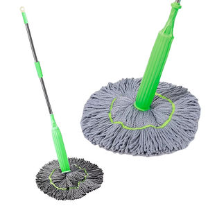 Mopa de limpieza de suelos 2 en 1 con cabezal de mano, palo largo de acero inoxidable, para limpieza en húmedo/seco, con sistema de giro inteligente, de plástico absorbente para limpieza interior. - Product Image 1