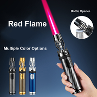 Briquet torche multifonctionnel d'extérieur UE, coupe-vent, flamme rouge gonflable, avec logo personnalisé