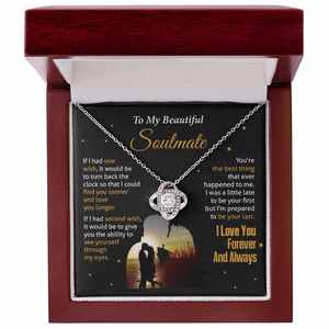 Collar de Cobre Clásico para Mi Alma Gemela, Tarjeta con Texto Personalizado, Colgante con Nudo de Amor, Joyería Romántica para Parejas, Regalo para el Día de la Madre - Product Image 5