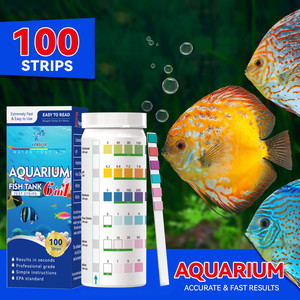 Bandelettes de test d'<span class=keywords><strong>aquarium</strong></span> 6 en 1, kit de test de la qualité de l'eau pour surveiller l'eau douce et salée, nitrate, <span class=keywords><strong>nitrite</strong></span>, pH, dureté - Product Image 6