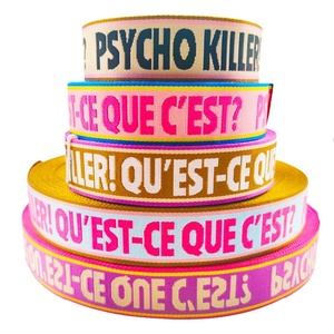 50MM Custom Roll Multicolor Print Polyester Woven Band Jacquard Nylon Webbing For Handbag Strap