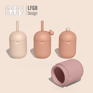 Botella de Agua de Silicona sin Plástico, Libre de BPA, Personalizada, para Niños Pequeños, Bebés, con Tapas y Pajitas de Silicona Suave - Product Image 2