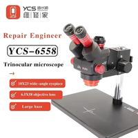 YCS 6558X Ultra HD Trinocular Microscope With 4K CameraLarge Base 6.5-58 Zoom for Mobile Phone PCB Welding Microscope Tools Set