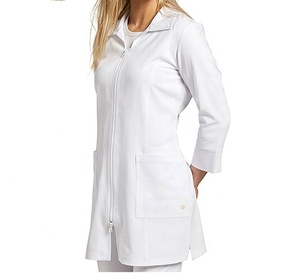 Camice <span class=keywords><strong>da</strong></span> Laboratorio Bianco Multitasche per Donne, Camice <span class=keywords><strong>da</strong></span> Laboratorio Moderno Femminile - Product Image 1
