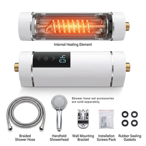 Calentador de Agua Instantáneo de 220V-240V con Control Táctil, Calentador de Agua Eléctrico Instantáneo para <span class=keywords><strong>Ducha</strong></span> - Product Image 2