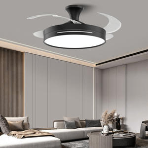 Ventilateur de plafond intérieur moderne intelligent rétractable de 42 pouces à 4 lames avec lumière et télécommande pour la maison, le salon ou la chambre à coucher - Product Image 6