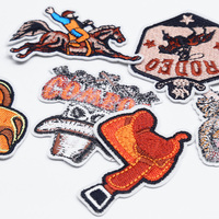 Ensemble de patchs brodés Western Cowboy |   Applique thermocollante ou à coudre en fer forgé, motifs Chapeau, Rodeo, Taureau et Cheval, pour Vêtements et Accessoires