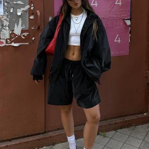 Nouveautés : Ensemble de survêtement pour femme de haute qualité avec logo personnalisé, style sport décontracté, imperméable en nylon - Product Image 1