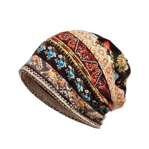 Gorro de algodón fino tipo jersey de fábrica, gorro holgado multiusos, gorro con estampado, bufanda de doble uso para mujer, regalo promocional en stock - Product Image 1