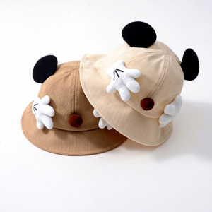 Chapeau de pêcheur pour bébé, printemps et automne, pour garçons et filles, mignon, chaud, respirant, coupe-vent, pare-soleil, <span class=keywords><strong>en</strong></span> <span class=keywords><strong>coton</strong></span> et polyester, à motif de dessin animé - Product Image 3
