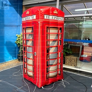 Modèle gonflable géant lumineux LED de 2 m, cabine téléphonique rouge de <span class=keywords><strong>Londres</strong></span>, kiosque publicitaire gonflable pour exposition en rue/tourisme - Product Image 5