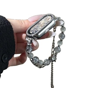 Correa Compatible con Xiaomi <span class=keywords><strong>Mi</strong></span> <span class=keywords><strong>Band</strong></span> para Apple S10/S11, Cadena de Cuentas de Ojo de Gato de Doble Hilera, Pulsera Universal NFC, Versión de Cerámica de Verano - Product Image 5