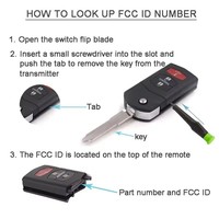 Clé de voiture télécommandée pliable Keyecu SKE126-01/SKE126-A1 à 2 boutons, 433 MHz, puce 4D63, pour Mazda 2/3/5/6/MX5/RX8/CX7 2007-2010, noir/argent