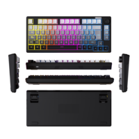 Clavier à membrane IP75 Pro Tri-mode, disposition espagnole, 80 touches, rétroéclairage RVB, batterie 4000 mAh, sensation mécanique, clavier de bureau avec bouton rotatif
