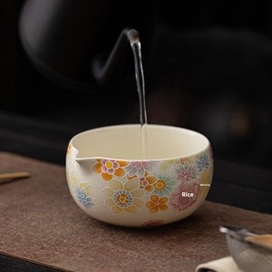 Ensemble d'accessoires pour cérémonie du thé chinois : Bol à matcha en céramique Ten Thousand Flowers, support pour Chasen et base pour brosse - Product Image 2