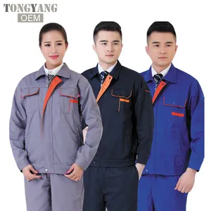 TONGYANG 산업 공장 노동자 유니폼 재킷과 바지 2 PCS 세트 작업복 고품질 작업 착용 의류