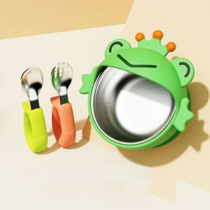 ชามอาหารซิลิโคนปลอดสาร BPA เป็นมิตรกับสิ่งแวดล้อม ดีไซน์สำหรับเด็ก ชามสำหรับเด็กวัยหัดกินพร้อมคุณสมบัติการยึดติด - Product Image 5