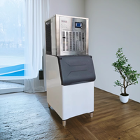 Máquina de Hielo en Cubitos de 300 kg con PLC y Compresor 220V, Fácil de Operar, Motor y Bomba de Agua para Bares Comerciales y Tiendas de Dulces
