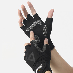Nuevos Guantes de Gimnasio Gounod de Medio Dedo con Palma de PU Gruesa Antideslizante y Paño de Microfibra Absorbente, Respaldo de Malla Transpirable de Poliéster - Product Image 3