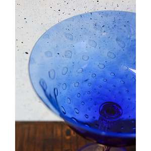 Jarrón de Vidrio Soplado Bennyudine Gabbiani Azul Dorado, Diseño Clásico de Lujo para Comedor, Sala de Estar, Fiestas, Hogar, Uso con Flores - Product Image 1