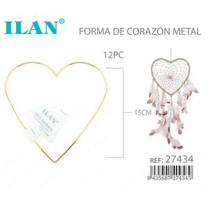 Anello in Metallo a Forma di Cuore Ilan 15Cm per Creazione Acchiappasogni - Product Image 3