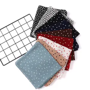 Hot sale high quality Autumn And Winter Chiffon Solid Color Scarf Malaysia Hot Sale Broken Polka Dot Wave Dot Turban Wholesale