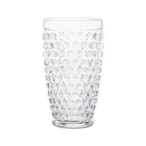 13oz clear Engraved Hobnail Highball Glass Suitable for bars, restaurants, etc
