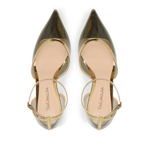 אלגנטי אפור שקוף גבוהה עקבים ברור ד 'אורסיי משאבות הבוהן מחודדת קרסול רצועת פגיון ערב מסיבת נשים נעליים - Product Image 4