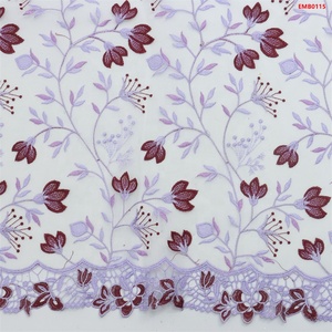 T-win Textile 100% Polyester Fashion Lace Flat Embroidery Fabric Beads <strong>Sequins</strong> Pearl-Colorful Floral Dress <strong>Material</strong> Factory - Product Image 5
