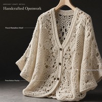 Cardigan en crochet ouvert sur le devant personnalisé OEM ODM pour femme – Idéal pour le bureau, les sorties, la plage – Léger, tricoté, pour l'été et les superpositions
