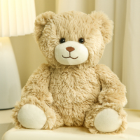 Ours brun doux animal en peluche couette maille jouets à fourrure personnalisé petit ours en peluche jouet parfait brodé soulagement du Stress