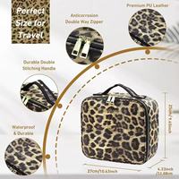 Grande trousse de maquillage en PVC imperméable avec fermeture éclair, motif lettres, éclairage LED tactile - Trousse de toilette de voyage tendance