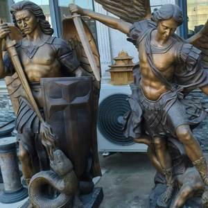 Esculturas de Jardim Personalizadas para Exterior - Esculturas em Bronze em Tamanho Real de Anjos e Demônios Ocidentais, Arte 3D Colecionável com Cores Personalizadas - Product Image 3