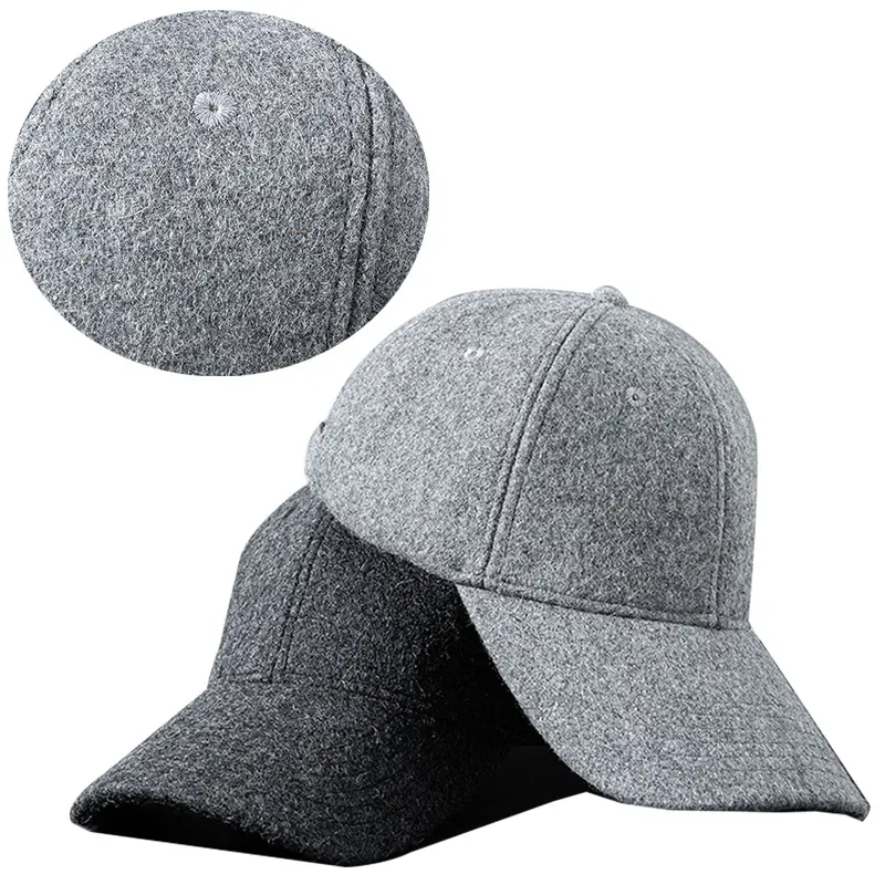 High Quality Men Winter Woolen Hat Cap Cashmere Baseball Cap