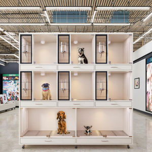 Pet Store Chatterie <span class=keywords><strong>Commercial</strong></span> Grand Verre Trempé En Bois Massif Chien Caisse Chenil Pet Shop Pet Vet Intérieur Chat Chien Cages - Product Image 5