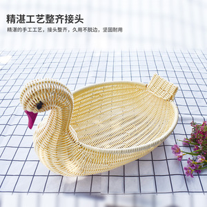 Cesta de Frutas Creativa de Imitación de Ratán Tejida a Mano con Forma de Animal, Soporte Flexible de Acero al Carbono, Almacenamiento de Cocina para Alimentos - Product Image 2