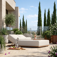 Chaise longue de piscine en bois massif imperméable pour extérieur, lit de jardin, transat de patio, chaise longue de jardin, lit de repos pour patio