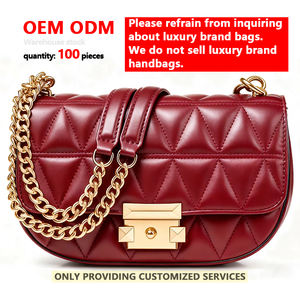 Logotipo Personalizado Amostra Grátis Bolsas Femininas de Couro PU Bolsa Transversal Alça de Corrente Padrão Geométrico Design de Bolsas para Mulheres - Product Image 1