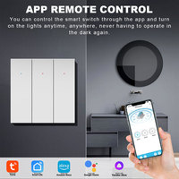 Interrupteur mural intelligent Tuya Zigbee pour domotique, sans neutre, bouton-poussoir, 1, 2, 3 ou 4 gangs, compatible Alexa Google