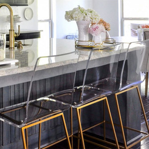 Taburete de Estudio Apilable Transparente para Exterior, Personalizable, de Alta Calidad, al por Mayor, Silla de Acrílico para Cocina o Bar - Product Image 3
