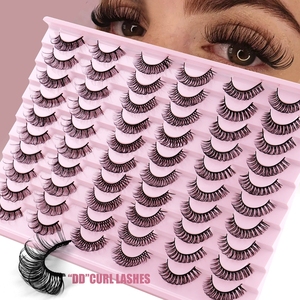 Cils artificiels sans cruauté, 30 paires, style super naturel et touffu, 15 mm 18 mm, légers, réutilisables, bande en coton noir 100% - Product Image 1
