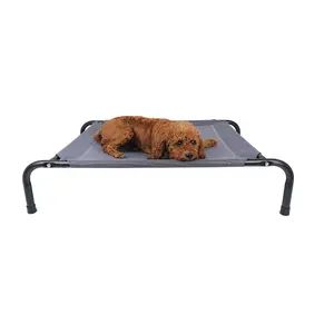 Portable Outdoor Pet Hammock Raised Elevated Pet Dog Bed with Skid-Resistant Feet Frame Breathable Mesh