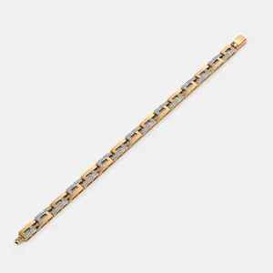 Moissanite Geometric Link Bracelet Gold Plated 925 Sterling Silver Hip Hop Unisex Chain Channel <b>Set</b> Trendy Jewelry Gift - Product Image 1