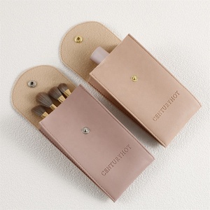 Puppysew Chất Lượng Cao Màu Hồng PU Da Túi Đồng Hồ Với Logo Snap Nút Đồng Hồ Lưu Trữ Túi Đồ Trang Sức Đóng Gói Túi Với Logo - Product Image 6