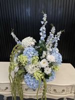 Boule de fleurs artificielle en soie bleue PPS, 45 cm, pour décoration de centre de table de mariage et événements – Grande Vente