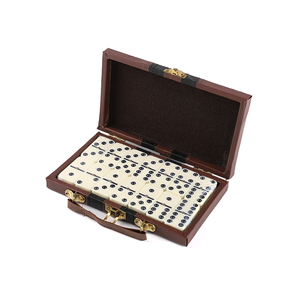 Coffret de Dominos 6-en-1 en Cuir et Bois, Non Toxique, Marque Juxing – Idéal pour Cadeau Promotionnel ou Jeu de Table - Product Image 2