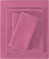 Ensemble de draps en microfibre Softan Queen Size 4 pièces, confortable, poches profondes, sans attaches, lavable en machine, taies d'oreiller rose vif