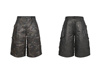 Shorts cargo courts pour homme, style patchwork camouflage, effet vieilli et enduit, design personnalisé, pour le sport et la course, ensemble de running