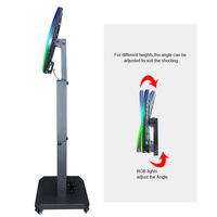 Coque de photomaton métallique à montage facile avec anneau lumineux rotatif, portable, pour fêtes, selfies, iPad Pro, compatible 10.2/11/12.9/13 pouces