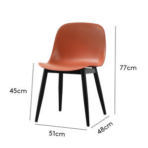 Silla de Comedor de Diseño Moderno con Respaldo, Asiento de Plástico y Patas Negras para Hogar, Oficina o Estudio - Product Image 5